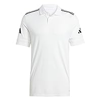 adidas Uomo Squadra25 Cotton Polo Shirt, White/Black