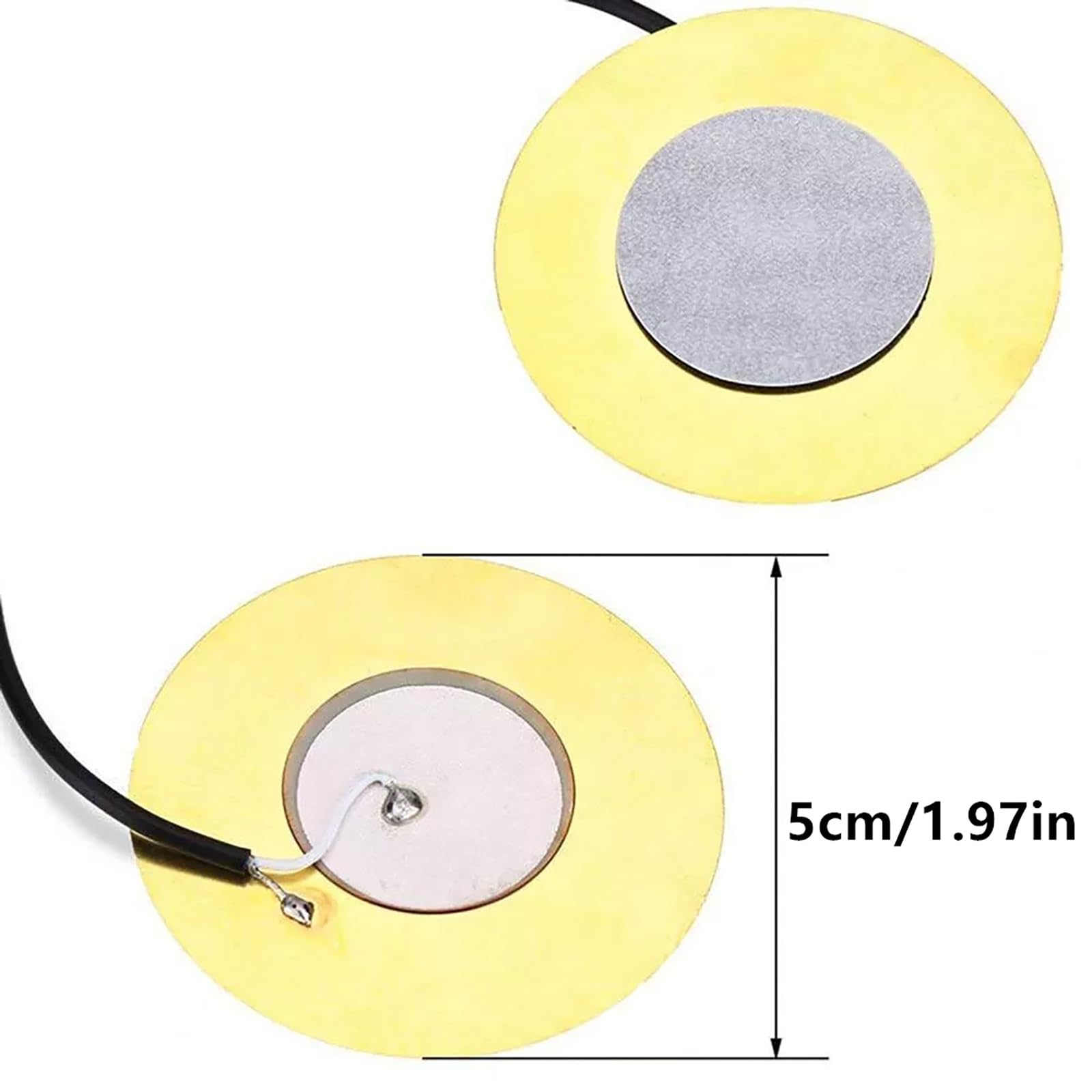 Replacement 50mm Piezo Pickup Transducer Prewired Amplifier for Acoustic Guitars, Ukuleles, 4Pcs