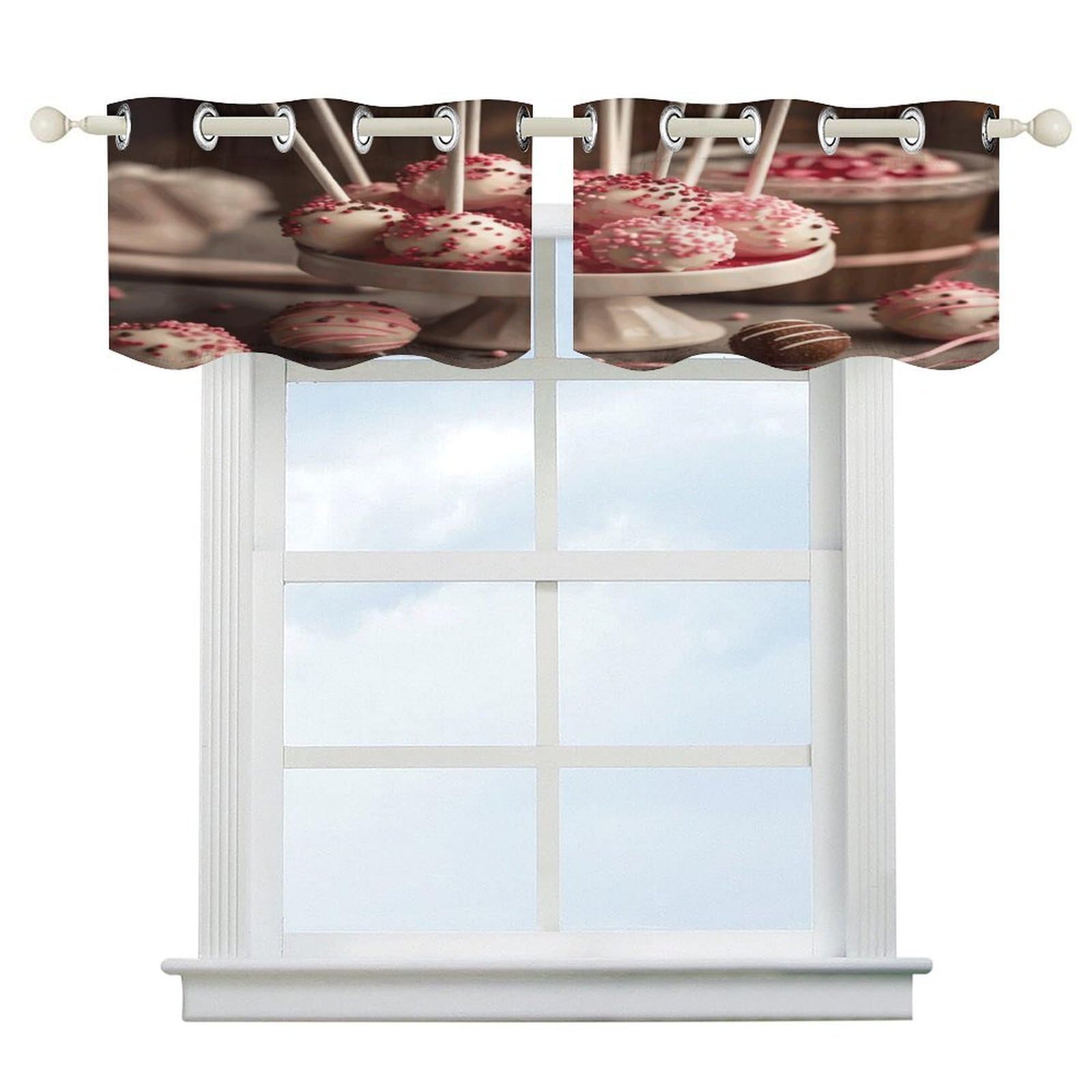 Cortinas opacas con acabado de arte moderno para ventanas, cenefa elegante de 52 pulgadas