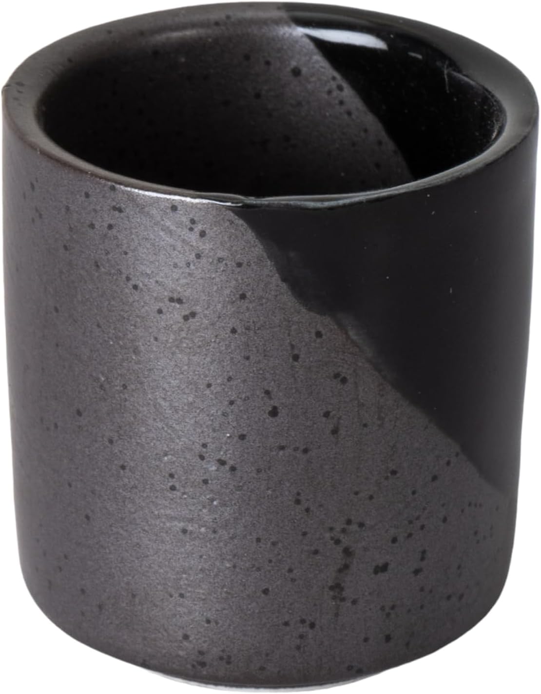 Porcelain Japanese Sake Cups Straight Edge Ochoko Set of Four 1.25 fl oz Hot or Cold Sake Home or Restaurant Supply Use Reactive Glazed Ceramic (Black Matte)