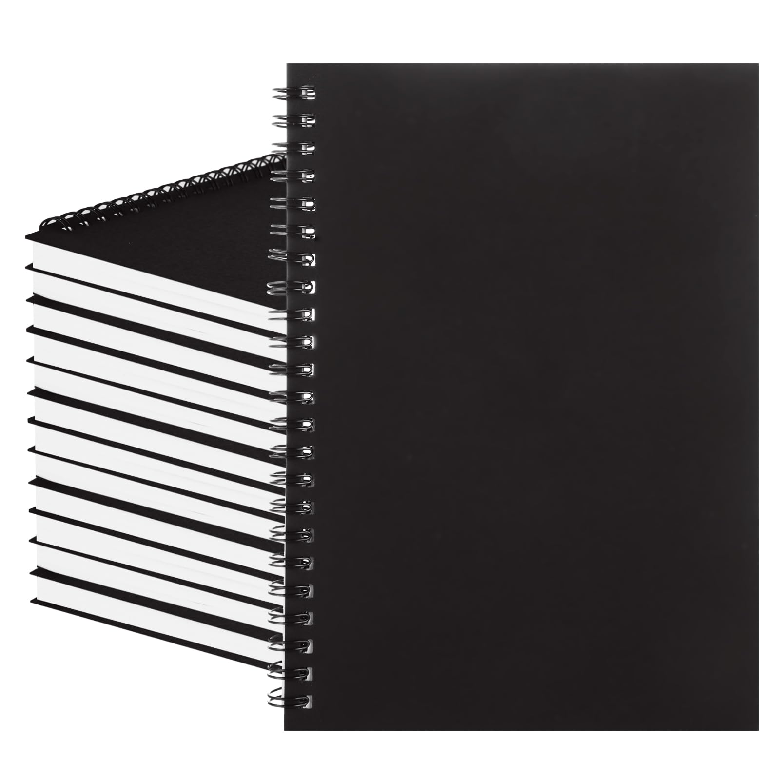 MIVIDE 24 Pack Black A5 Spiral Notebook, 8.2 x 5.7 Inch 120 Pages Hardcover Spiral Lined Notebook Journal, Lined Travel Bulk Writing Paper Notebook