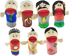 Fantoches De Mão Família Branca - Kit 7 Personagens 25cm