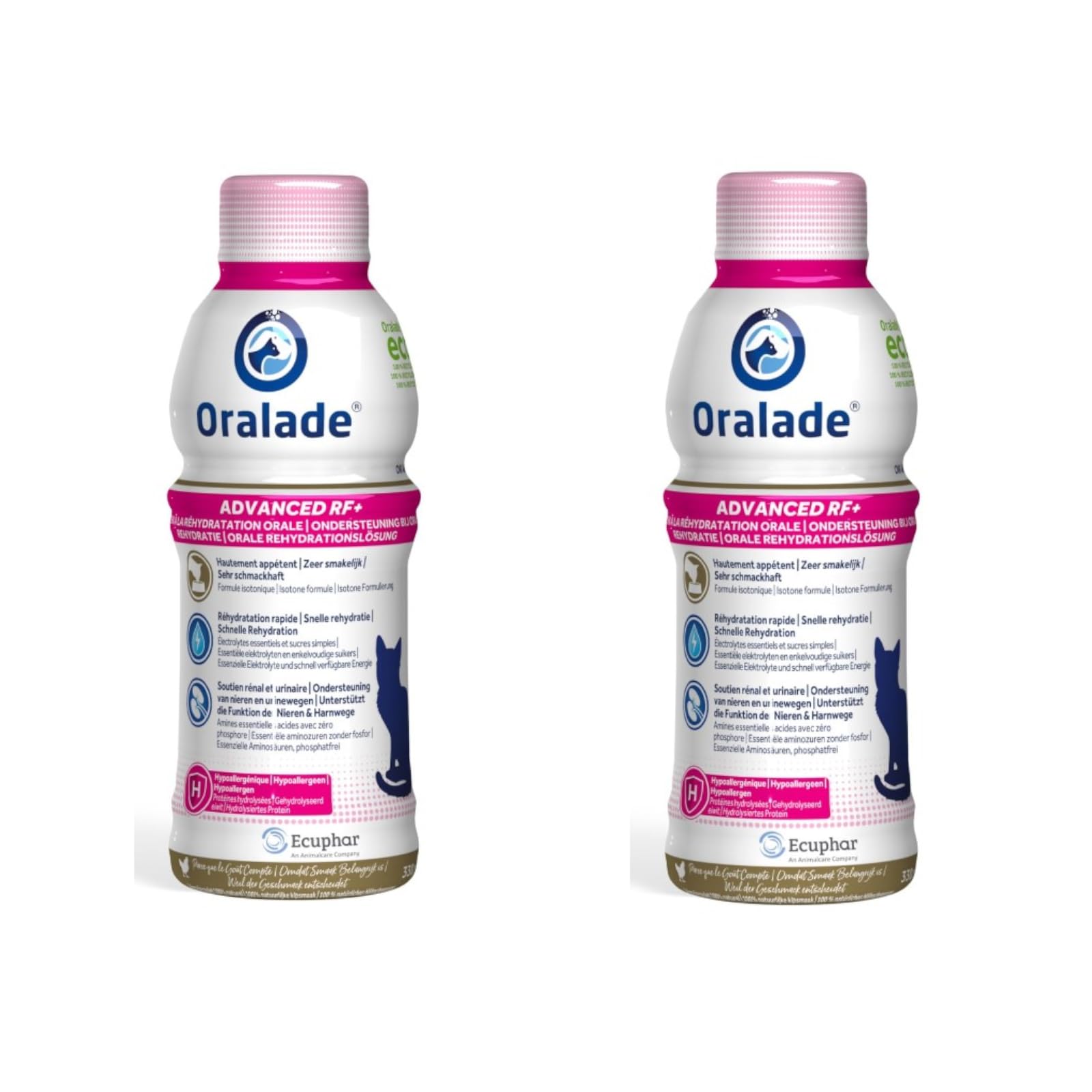 oralade Advanced RF+ Katze | Doppelpack | 2 x 330 ml | Ergänzungsfuttermittel für Katzen | Zur Unterstützung bei Nierenerkrankungen | Enthält wichtige Elektrolyte und Aminosäuren