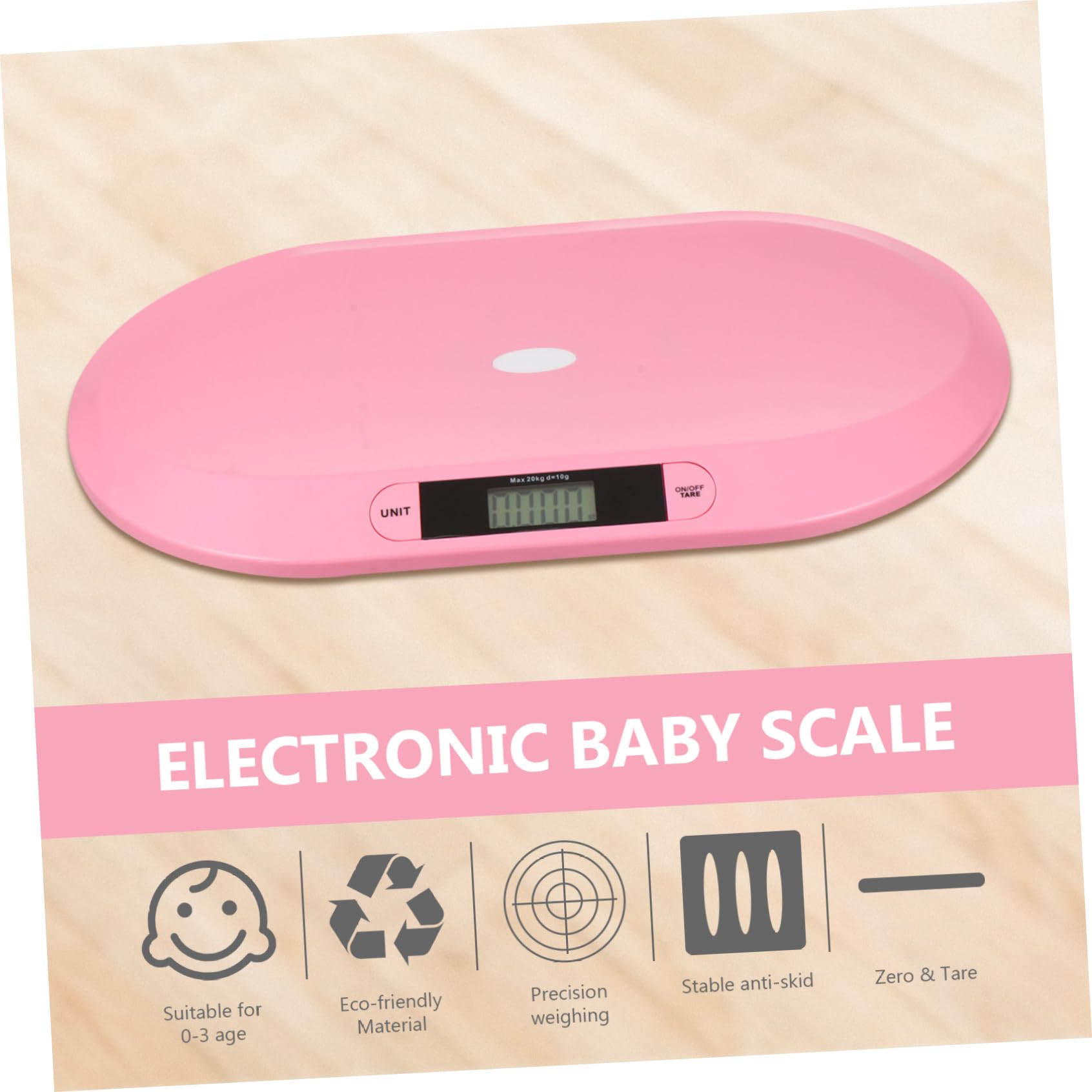 Bilancia Elettronica per Ragazzo Ragazza e Animali, Piatta 20kg Rosa