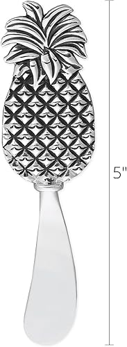 Miniatura 3 de Wine Things - Cuchillo esparcidor de queso de aleación de zinc de 2 piezas (piña)