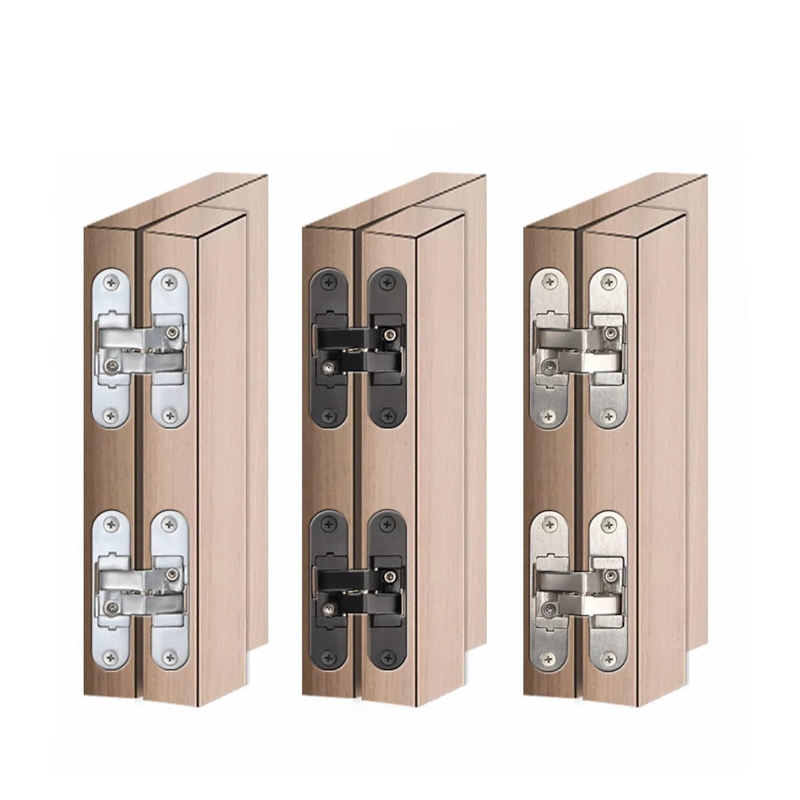 Bisagras Bisagra cruzada oculta | Bisagra de puerta invisible, puerta plegable plana ajustable de 180 grados, bisagra de puerta de madera oculta(Small left 2)