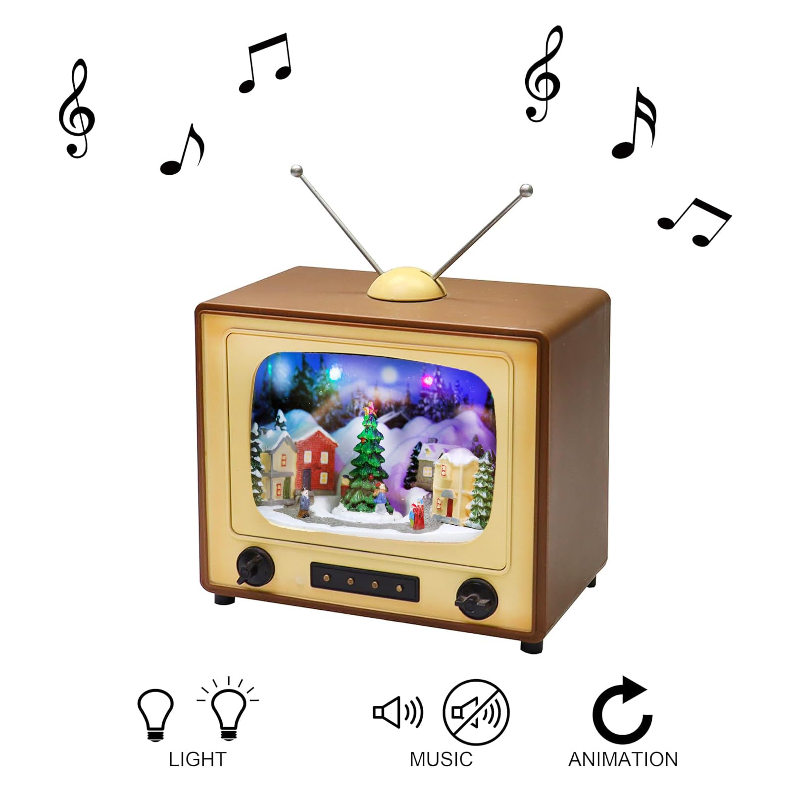 Amazon.com: Moments in Time Animated Retro TV Christmas Village