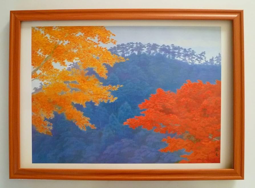 東山魁夷、【秋思】、希少な額装用画集より、新品額装付、状態良好 東山魁夷、【郷愁】、希少な額装用画集画、新品高級額 額装付