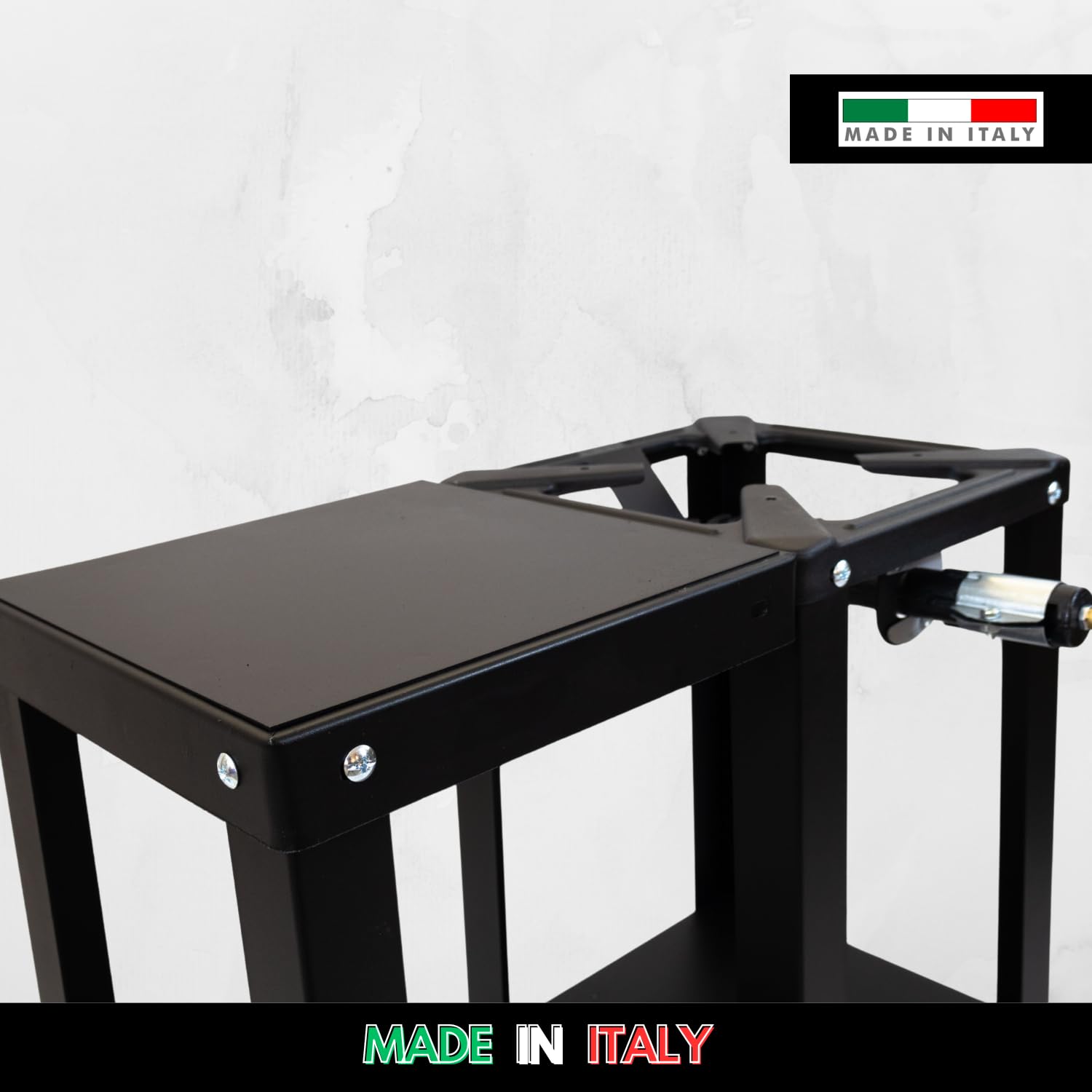 MOHOME Fornellone a Gas Esterno Premium Quality Made in Italy Ferro Resistente Portatile 30 x 60 x 80 cm Bruciatore Ghisa Regolatore 4 Piedi con Banchetto Supporto Pentole Campeggio Pic Nic Outdoor