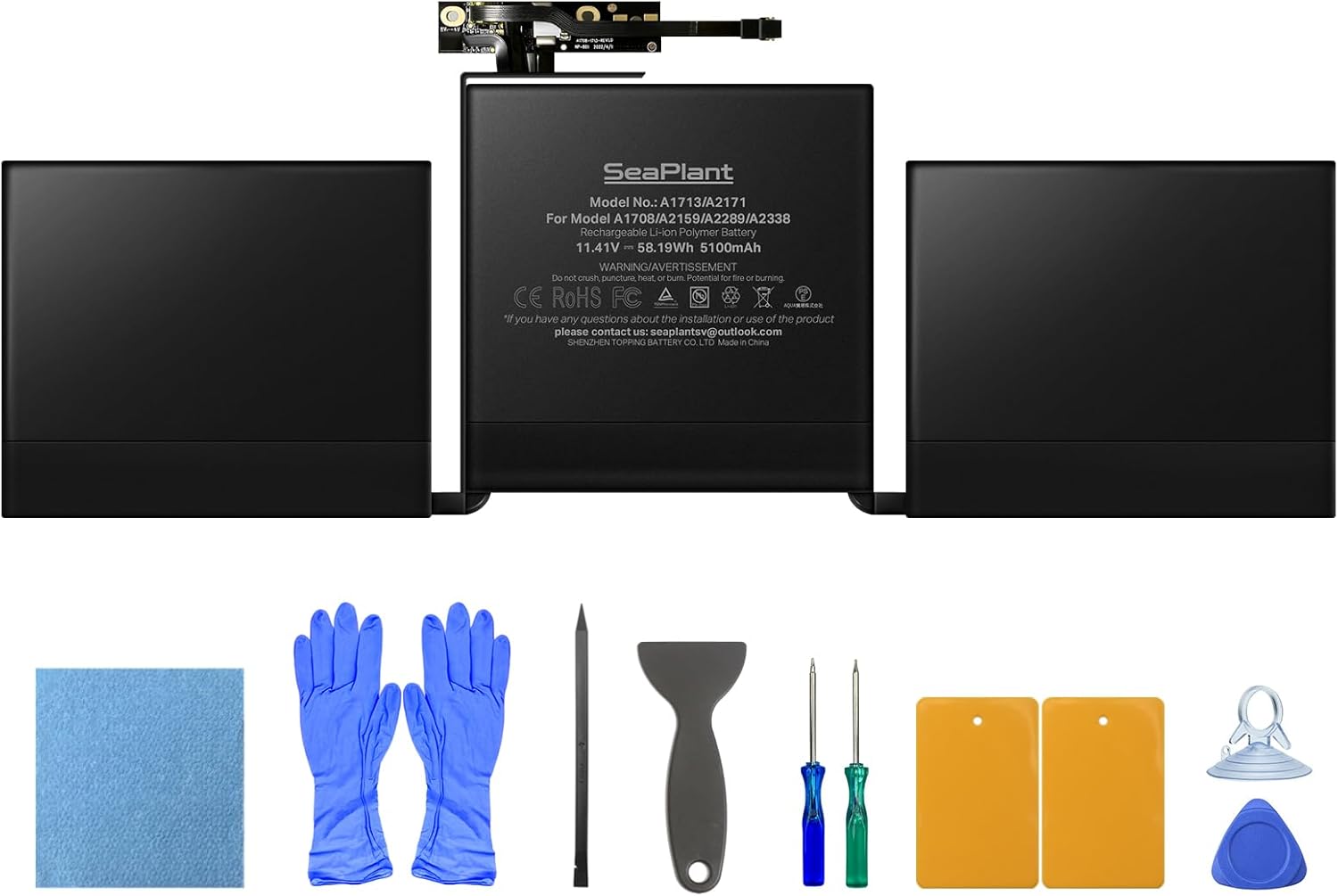 バッテリーモデル：A1713/A2171；MacBook Pro 13インチ A2159(2019)に完全対応