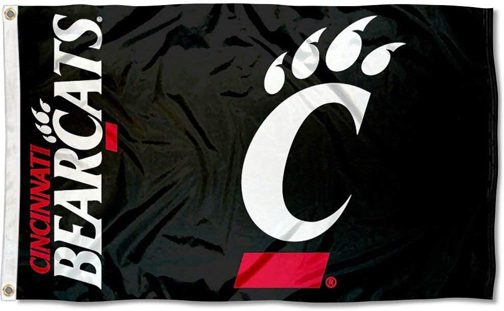 College Flags & Banners Co. University of Cincinnati Bearcats 3x5 Flag and USA 3x5 Flag Set