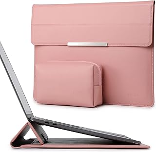 HYZUO 13 Pollici Custodie per PC Portatile Borsa con Funzione Stand Compatibile con MacBook Air 13 M1 2018-2021/MacBook PRO 13 M1 2016-2021/Surface PRO X 8 7 6 5 4/dell XPS 13, Finta Pelle di Agnello