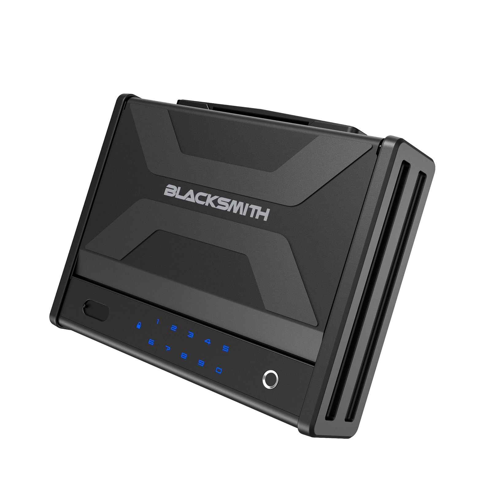 BlackSmith Pistols Gun Safe for Home Handgun Biometric Portable Gun Case With Handle 0.1s Quick Access Travel Hand gun Safe Box for Car Nightstand with Fingerprint Digital Key USB Emergency Unlock