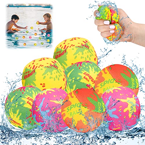 8 bolas de agua, bolas de agua, bolas de peluche, pelotas de surf waterbomb, bola de rebote reutilizable, pelota de playa, juguete de natación, juguete para niños al aire libre