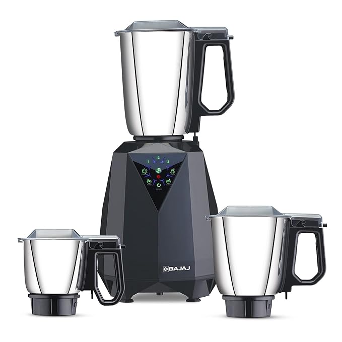 Bajaj Juvel Digi Mixer Grinder 800 Watts | Duracut Blades | Pre-Set Menu | 3 Jars | Nutri-Pro Feature | 2 Yrs Warranty 