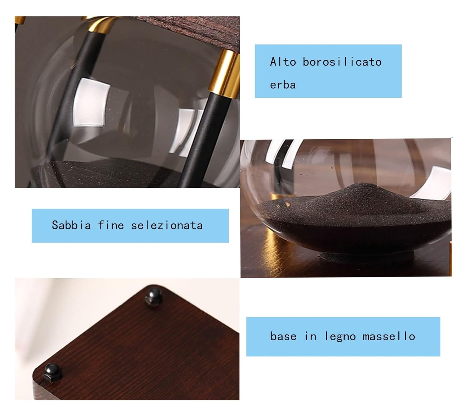 Sanduhr Timer Holzrahmen Sand Schwarz Holzrahmen Dekorative Sanduhr 60 Minuten Sanduhr Couchtisch Buch Schreibtisch Regal Schule