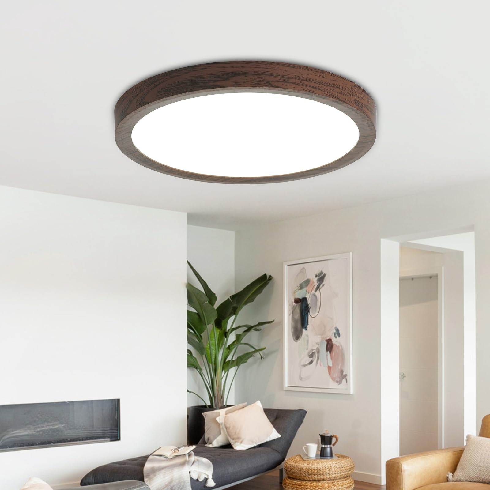 LED Flush Mount Ceiling Light 7 inch 1Pack Super Slim Dimmable 5CCT 2700-6500K Kitchen Lighting Fixtures Ceiling -
