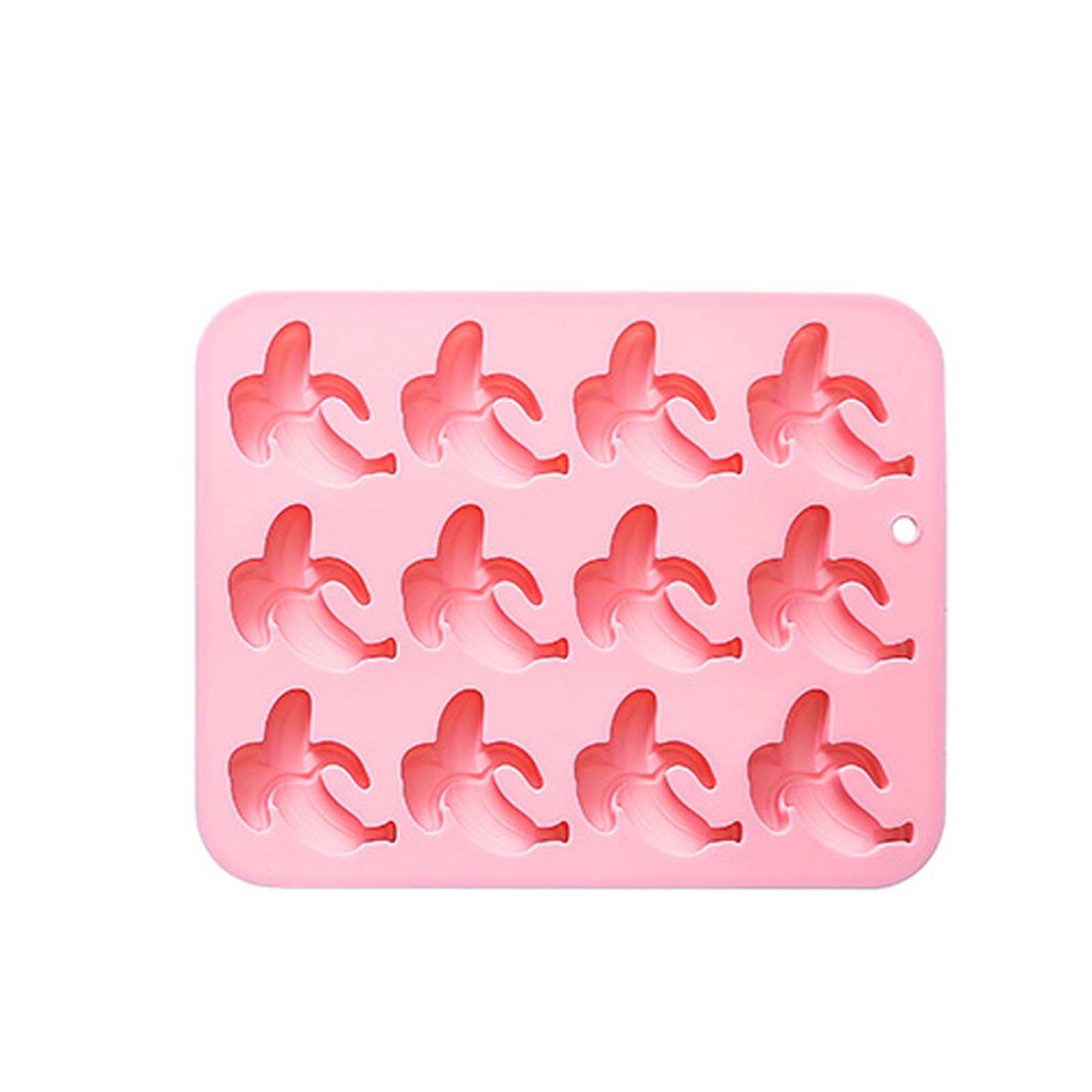 Jazuaiao A Food Grade Silicone Banan Baking Tray 12 Slot Flexible Chocolate Candy For Craft Ice Cubes & Soap Crafting