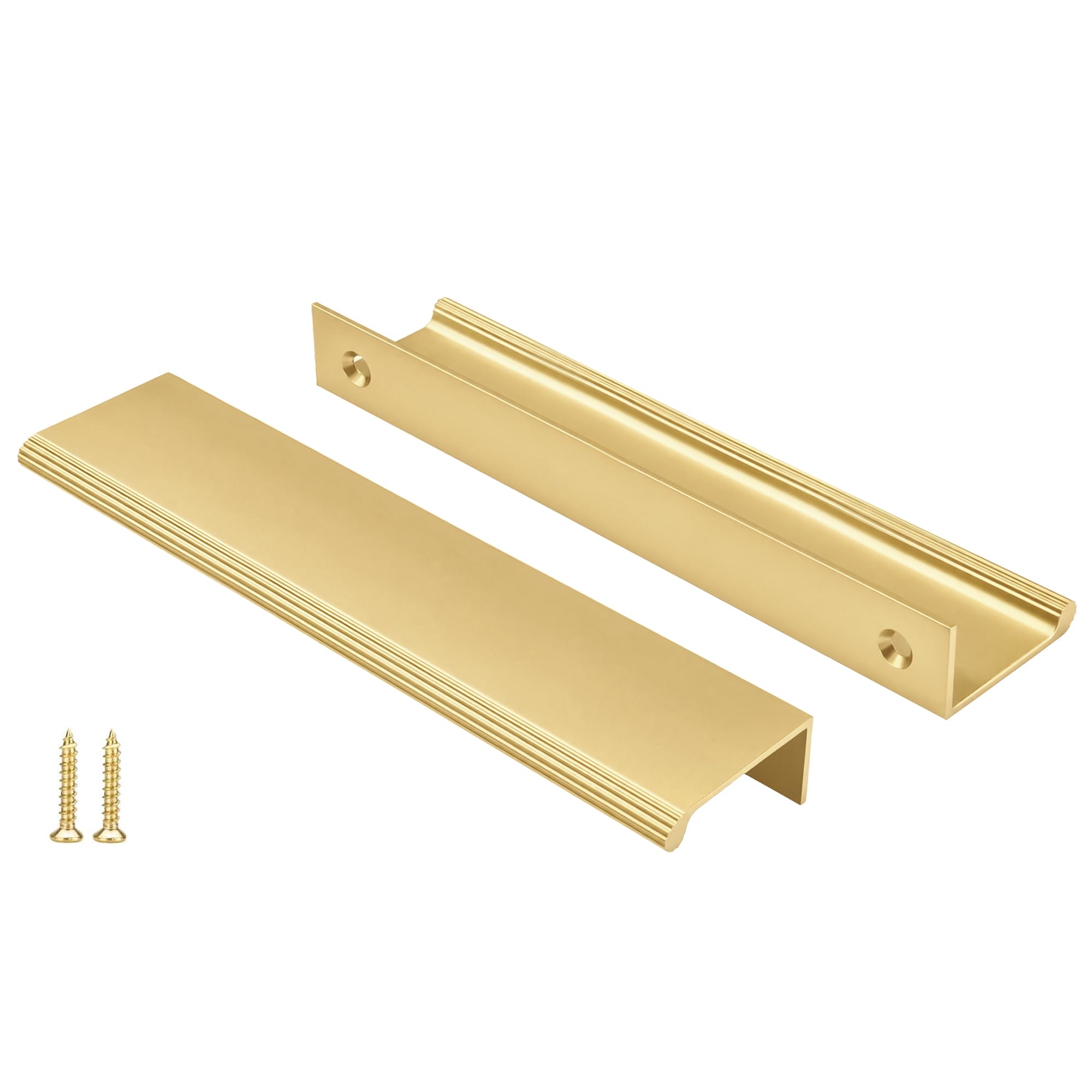 Peaha 10 Pack 5-1/16" Gold Cabinet Handles Finger Pulls for Cabinets
