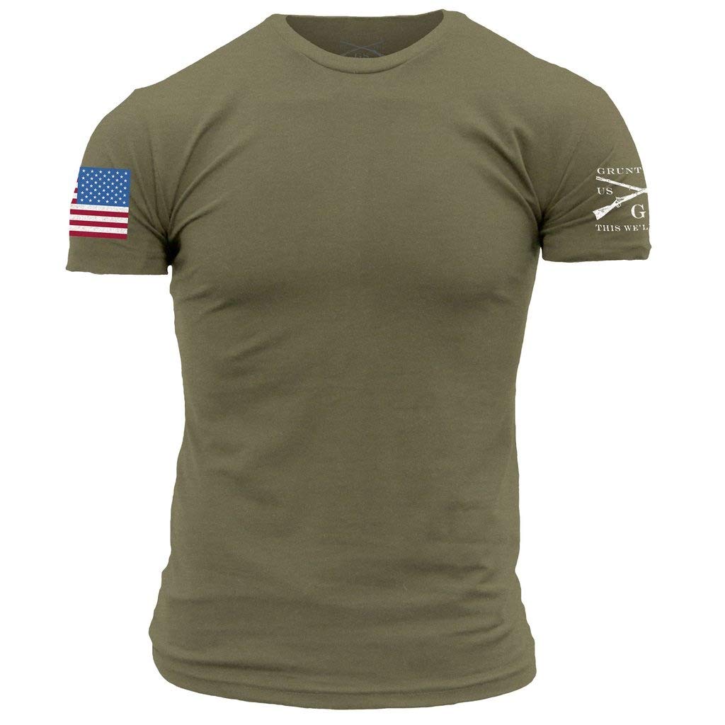 Grunt Style Full Color Flag Basic Men's T-Shirt