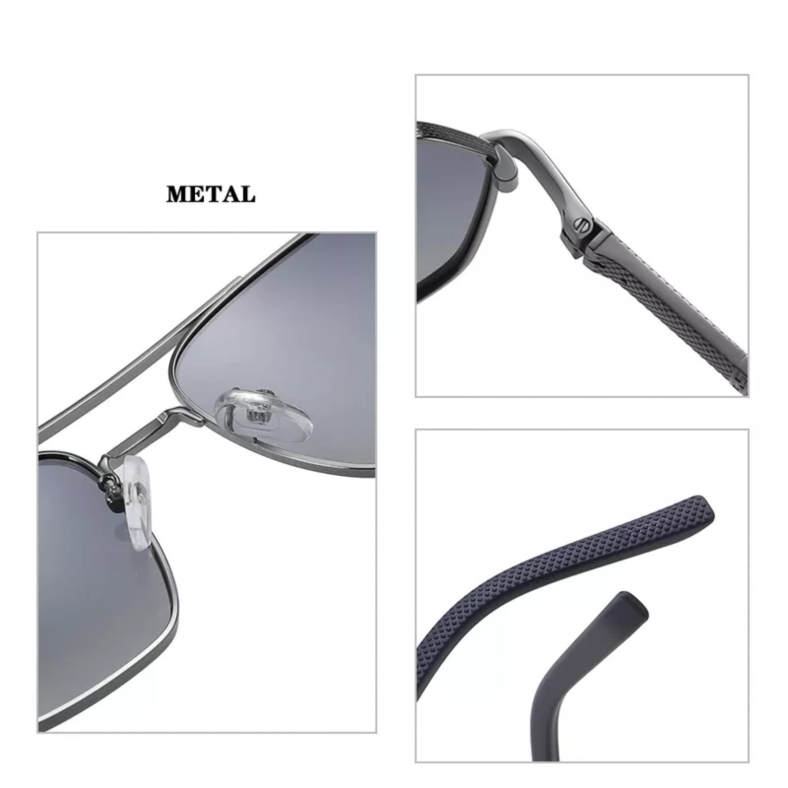 Gafas de sol de los hombres de las señoras de las gafas de sol polarizadas universales de cristal marco grande de viaje al aire libre