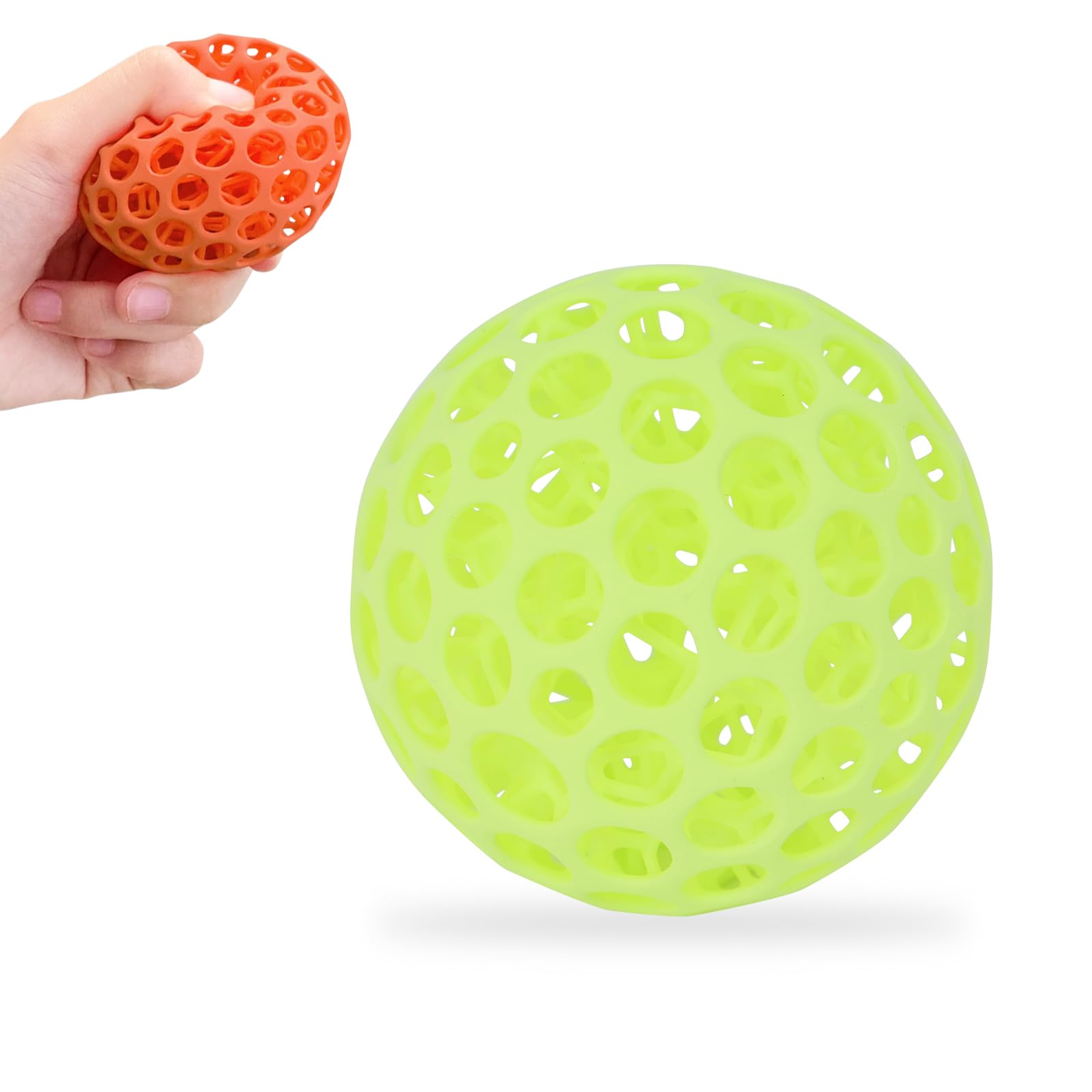 Hand Exercise Ball for Arthritis Relief & Hand Therapy -Soft Squeeze Ball Strengthener for Stroke Rehab, Carpal Tunnel & Grip Strength-Breathable Hollow-Design Physio Stress Ball for Adults