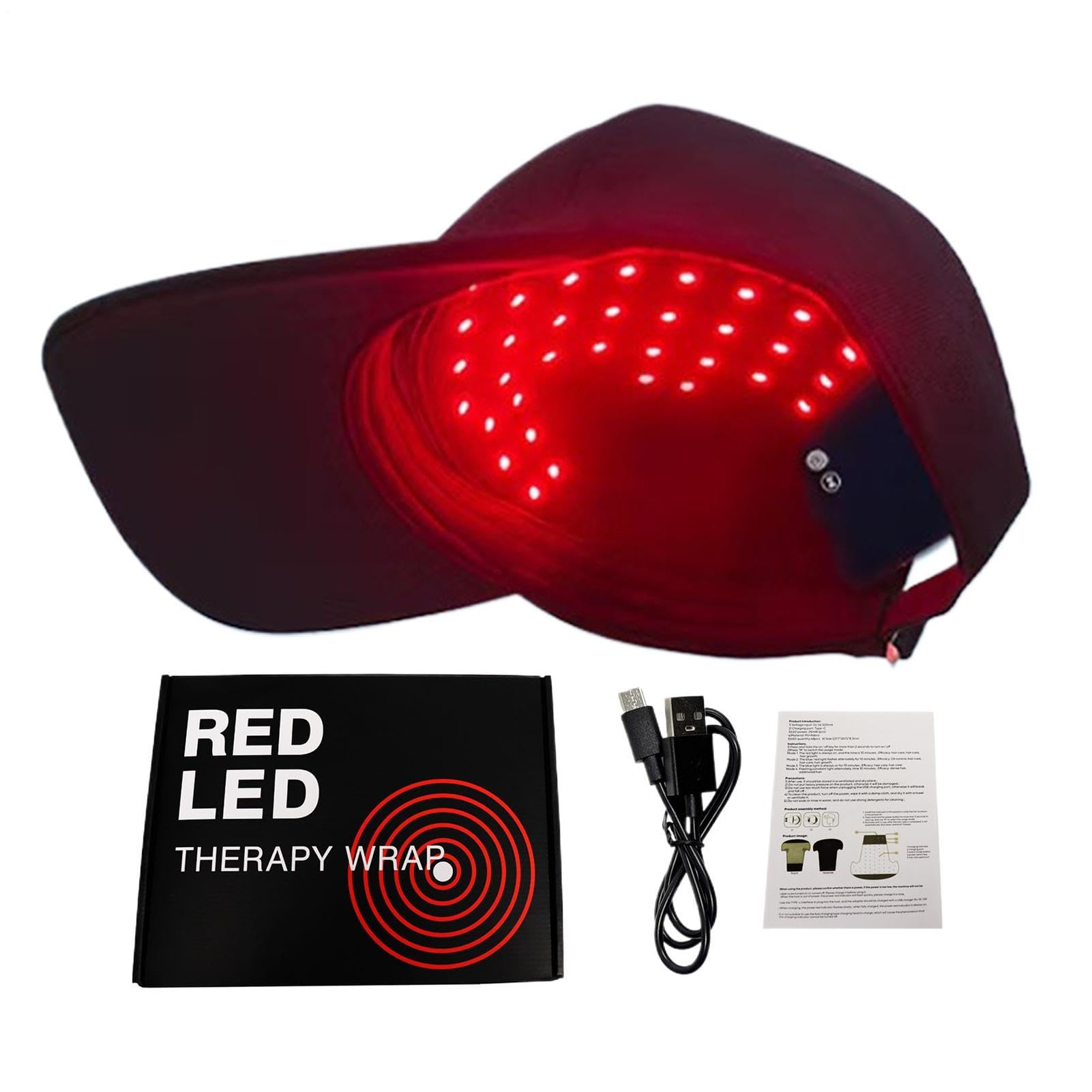 Casque De Thérapie À Lumière Rouge, Dispositif De Soin Capillaire Led 650Nm, Design Rechargeable, Casque Portable D’épaississement Capillaire Pour La Santé Du Cuir Chevelu Et Le Traitement