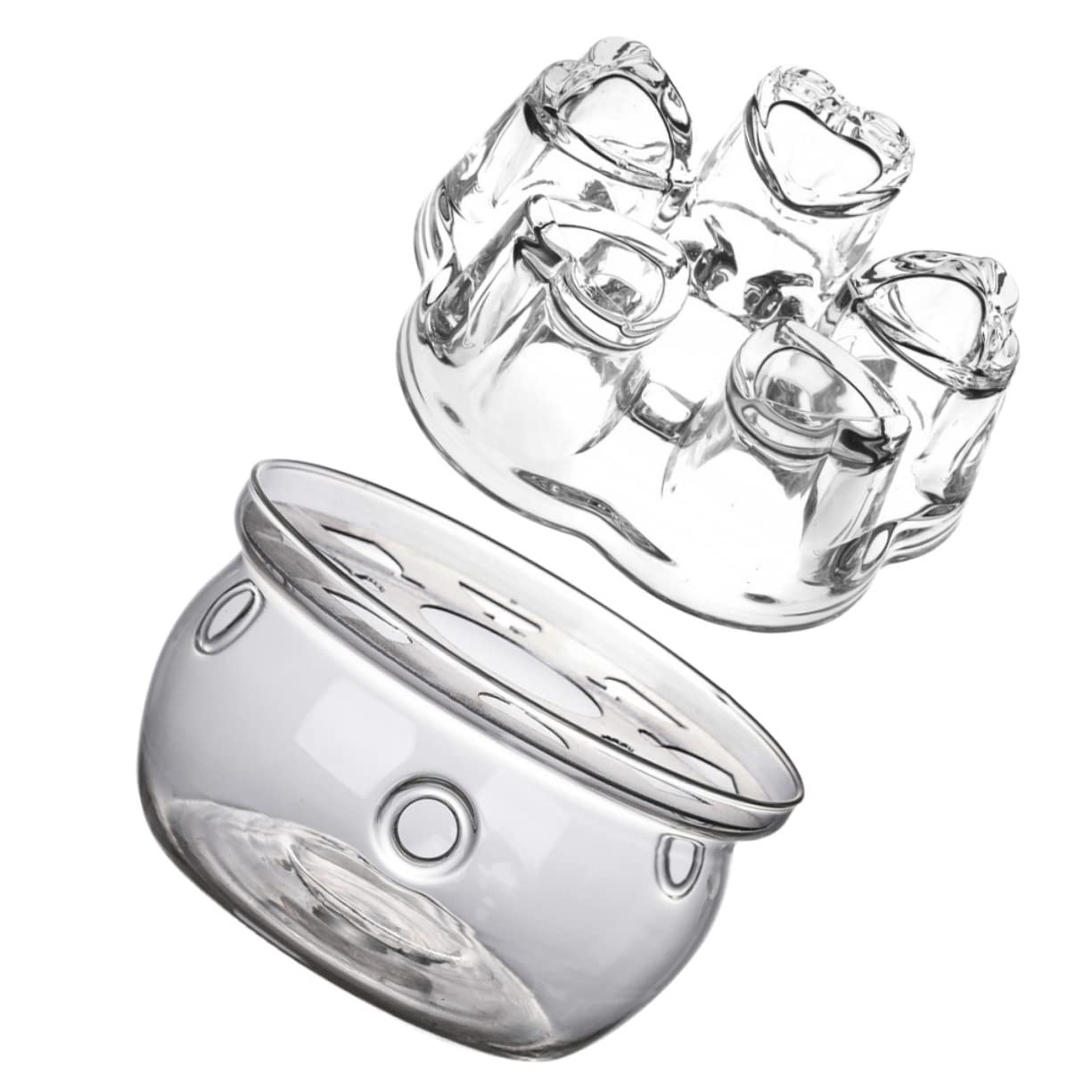 STOBAZA 2-Piece Glass Teapot Warmer Warmer Teapot for Loose Tea Milk Cute Practical Accessory for Homes Offices