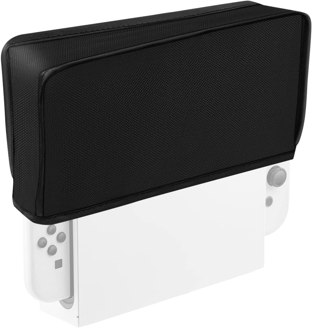 Mcbazel Switch/Switch OLED Dust Cover, Anti Scratch Protective Case Waterproof Cover Sleeve for Switch/Switch OLED Charging Dock - Black