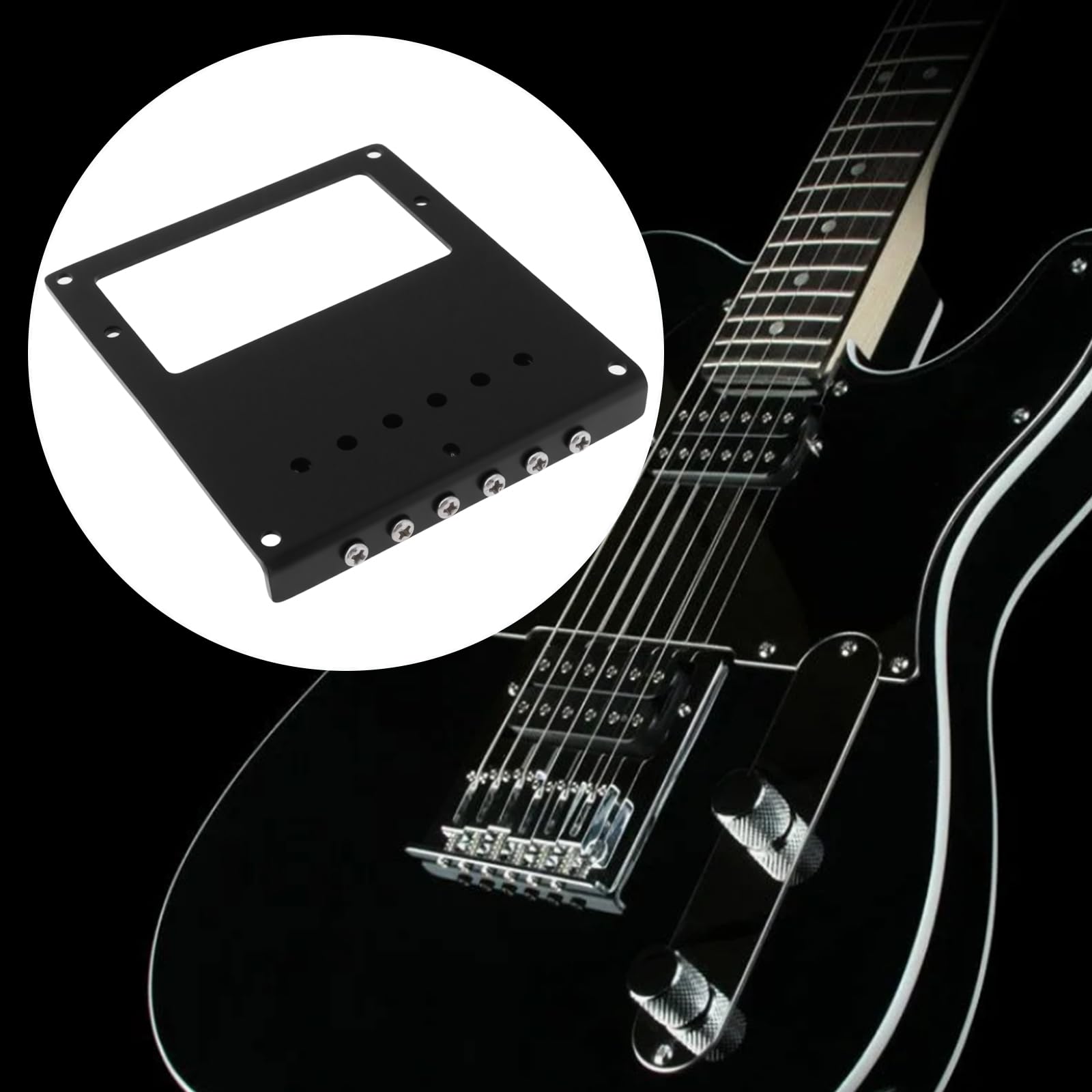 Briny River Guitar Bridge 101 * 89mm Compatible with Telecaster Guitar Black Chrome - Image 2