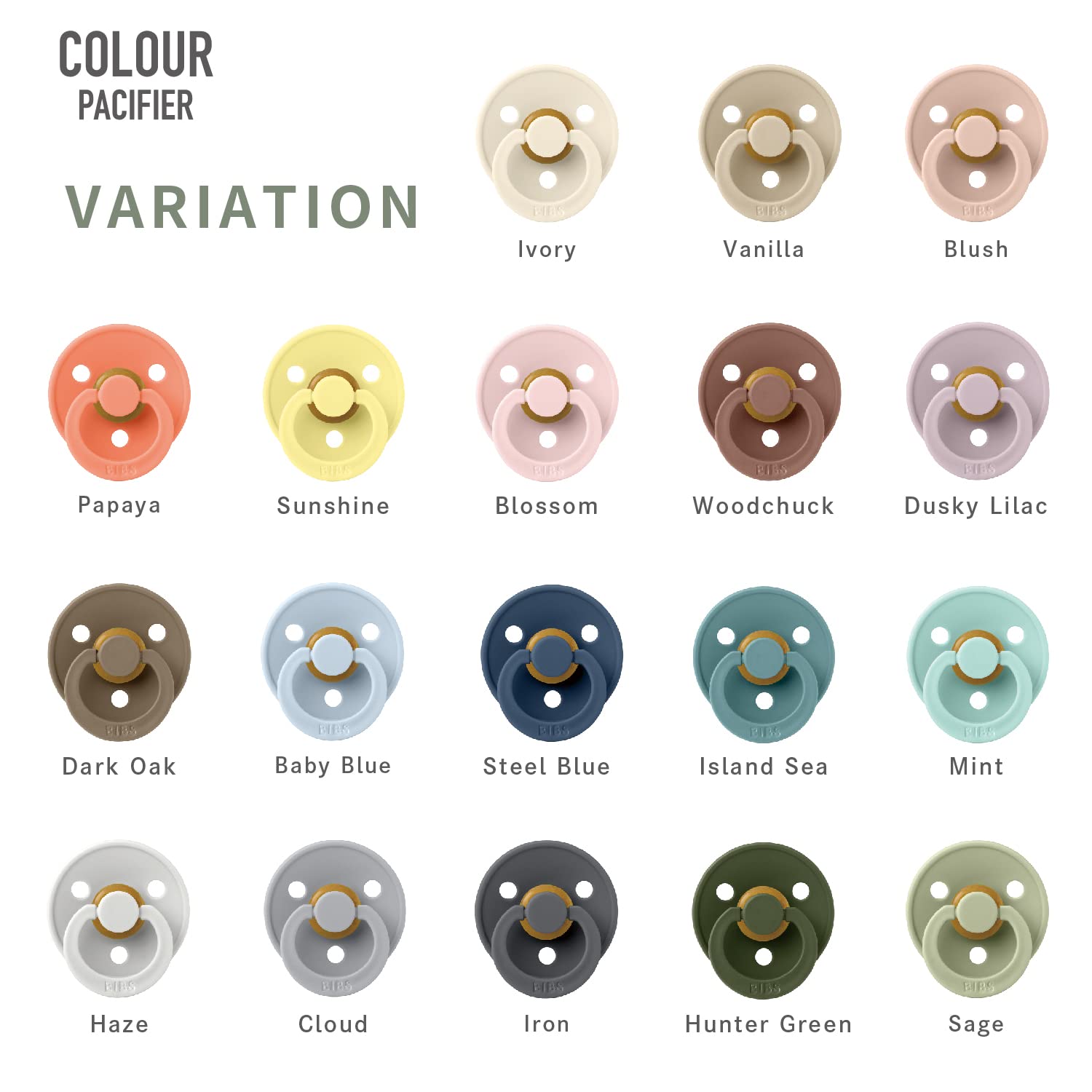 Bibs Colour Kauçuk Emzik-Ivory 0-6 Ay