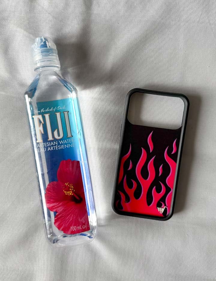 Image of Wildflower Cases - Compatible with iPhone 16 | Protective Black Bumper, 6.5ft Drop Test Certified, Women Owned Small Business | Flames Black and Red
