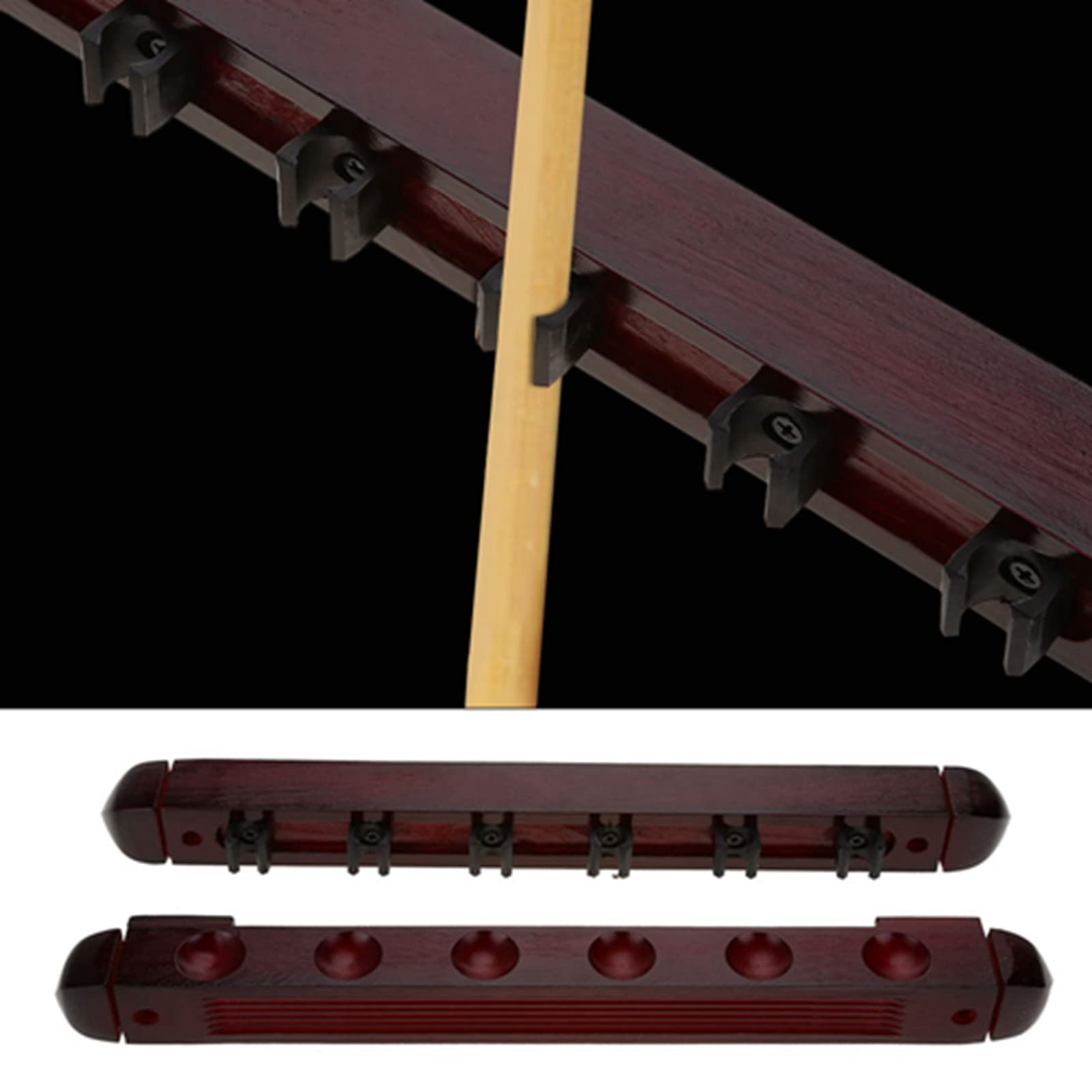 SUNGOOYUE Estante para Tacos de Billar Montado en la Pared, Soporte de Madera