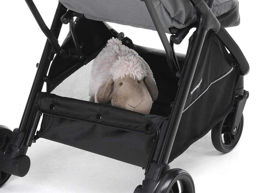 Foppapedretti Passeggino Compatto Jumbo, 0-22 Kg (0-4 anni), Chiusura ad 1 mano, Chiusura Self-Standing, Schienabile Regolabile, Ruote Ammortizzate, Cesto Porta Oggetti, Telaio in Alluminio, Scarlatto