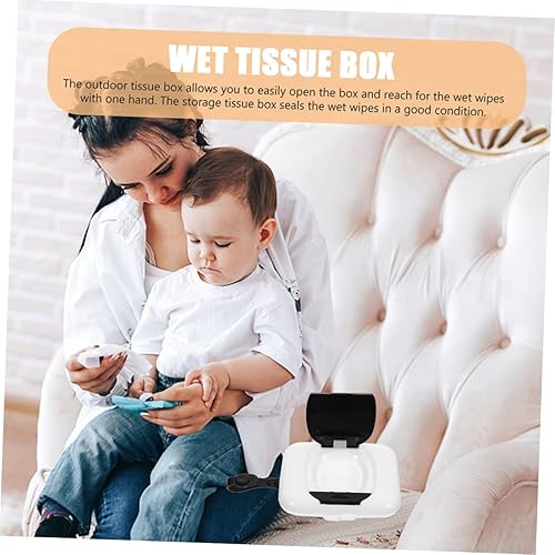 Miniatura 3 de Estuche dispensador de toallitas portátil, soporte de toallitas de viaje recargable para bolsa de pañales, cochecito ligero, conveniente para uso al