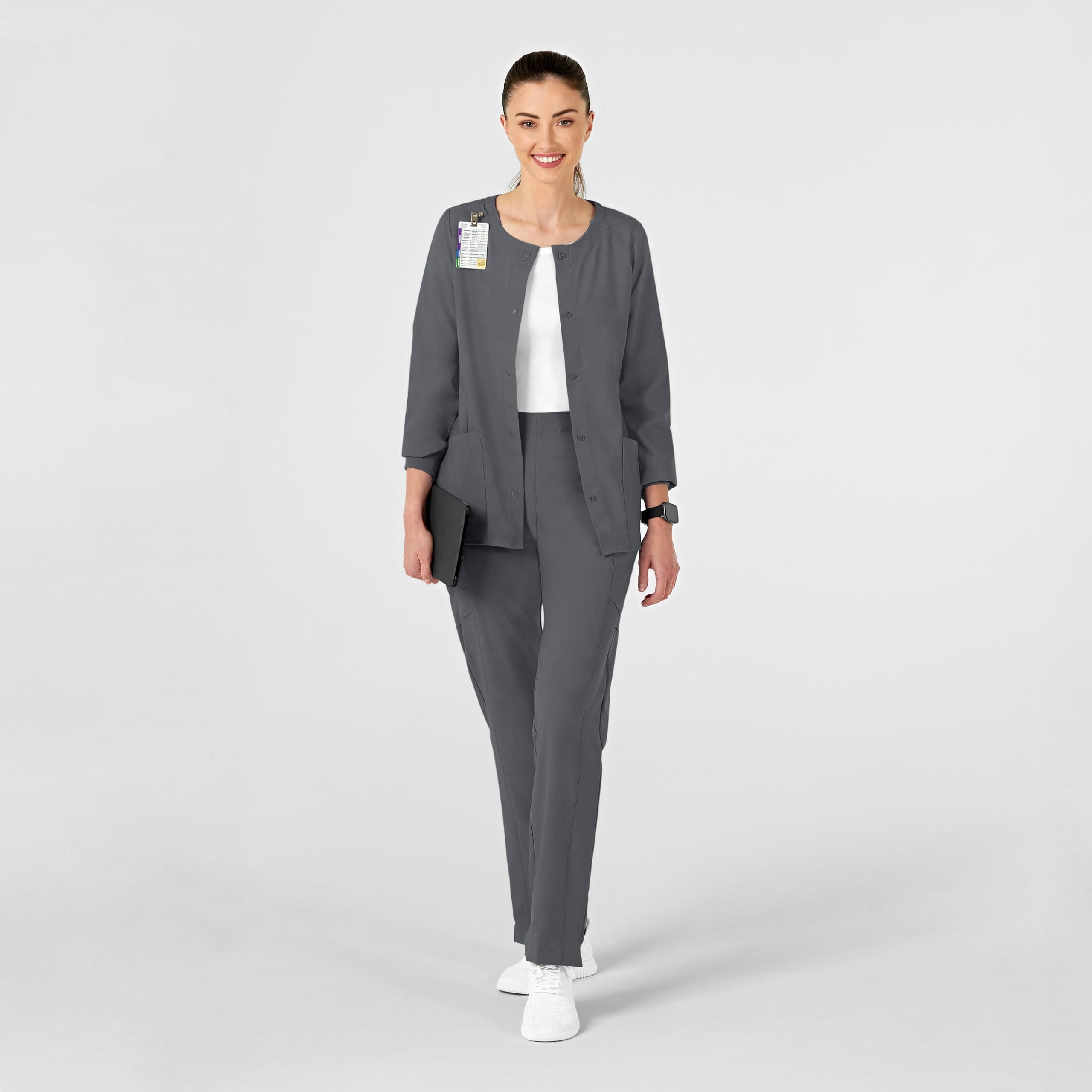 WonderWink Crew Neck Warm Up Jacket Giacca Sportiva Donna (Pacco da 1)