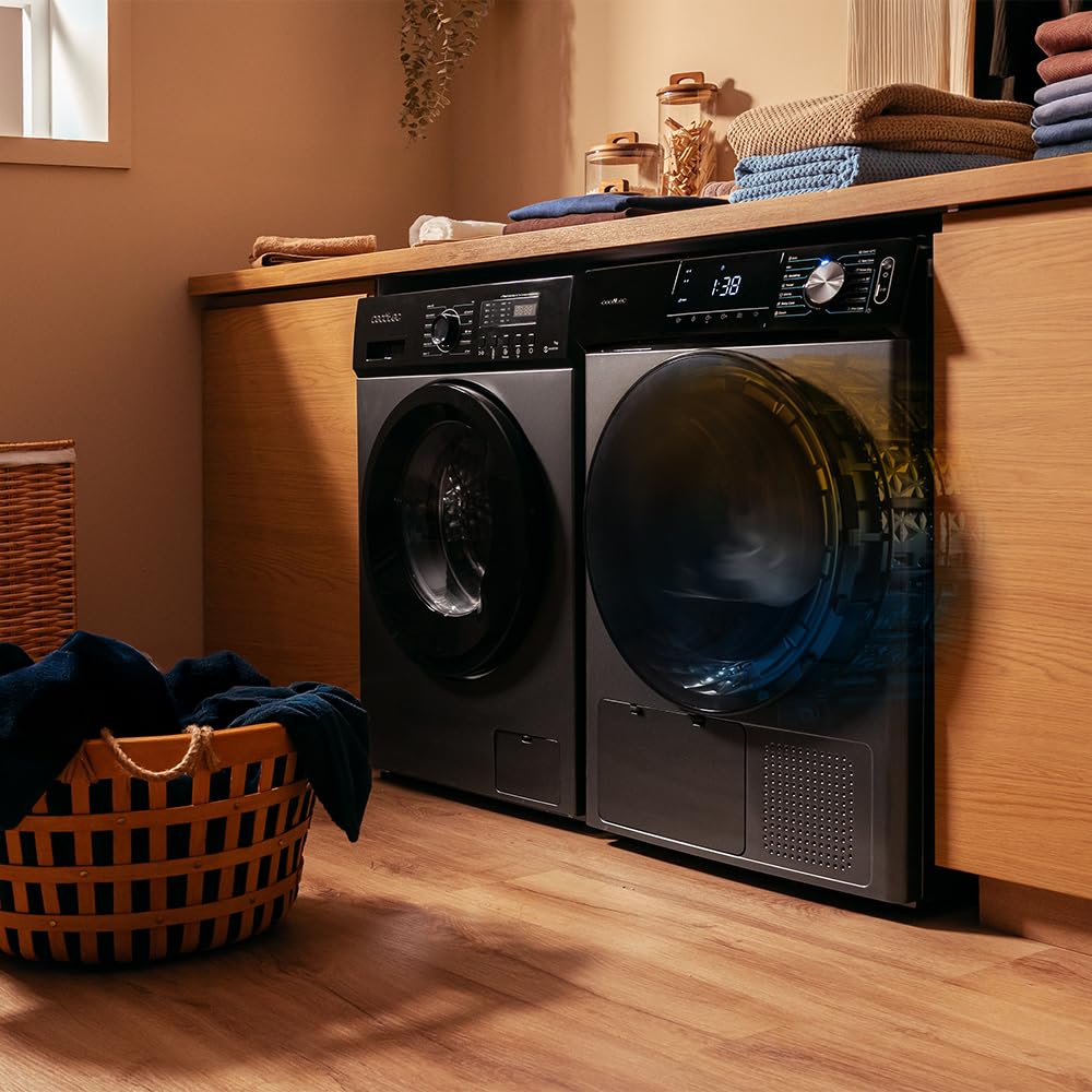 Cecotec Wäschetrockner Wärmepumpe 10 kg Bolero Dresscode Dry 10355 Steel. Äquivalente Klasse A++, 14 Programme, 4 Trockenstufen, Funktionen Stop&Go, Delay Start, KidLock und DiamondCare, Edelstahl