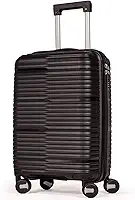 Mala De Bordo 10Kg Polipropileno Medidas 55x35x25 Padrão Anac Mala De Viagem Pequena De Mão 4 Rodas Duplas 360° Cadeado Segredo Zíper Antifurto Rígida Leve (PRETO, PEQUENA)