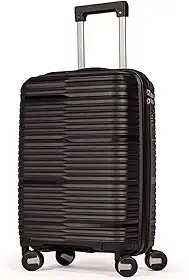 Mala De Bordo 10Kg Polipropileno Medidas 55x35x25 Padrão Anac Mala De Viagem Pequena De Mão 4 Rodas Duplas 360° Cadeado Segredo Zíper Antifurto Rígida Leve (PRETO, PEQUENA)