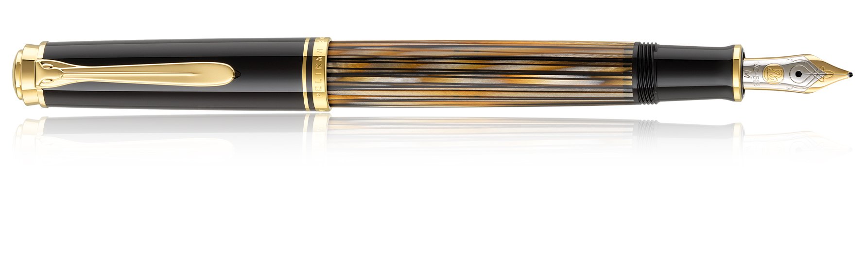 Pelikan Souverän M400 Tortoiseshell Brown Fountain Pen Medium Nib