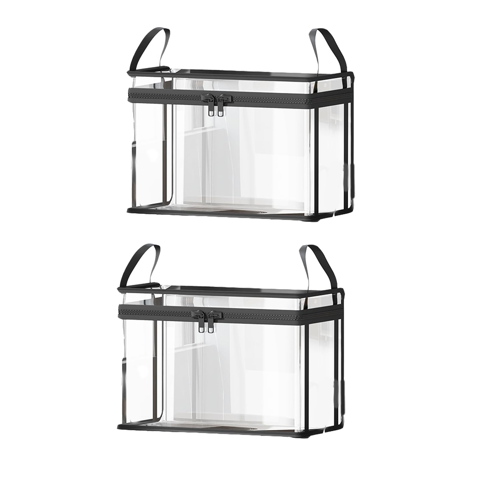 alloneslife Portable Book Organiser Waterproof Clear Book Storage Container with Top Opening and Handle for Notebook File Clear Storage Box