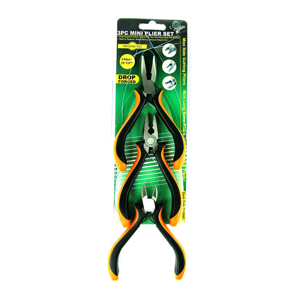 Trademark Tools 75-1009 Hawk Professional 3-Piece Mini Plier Set