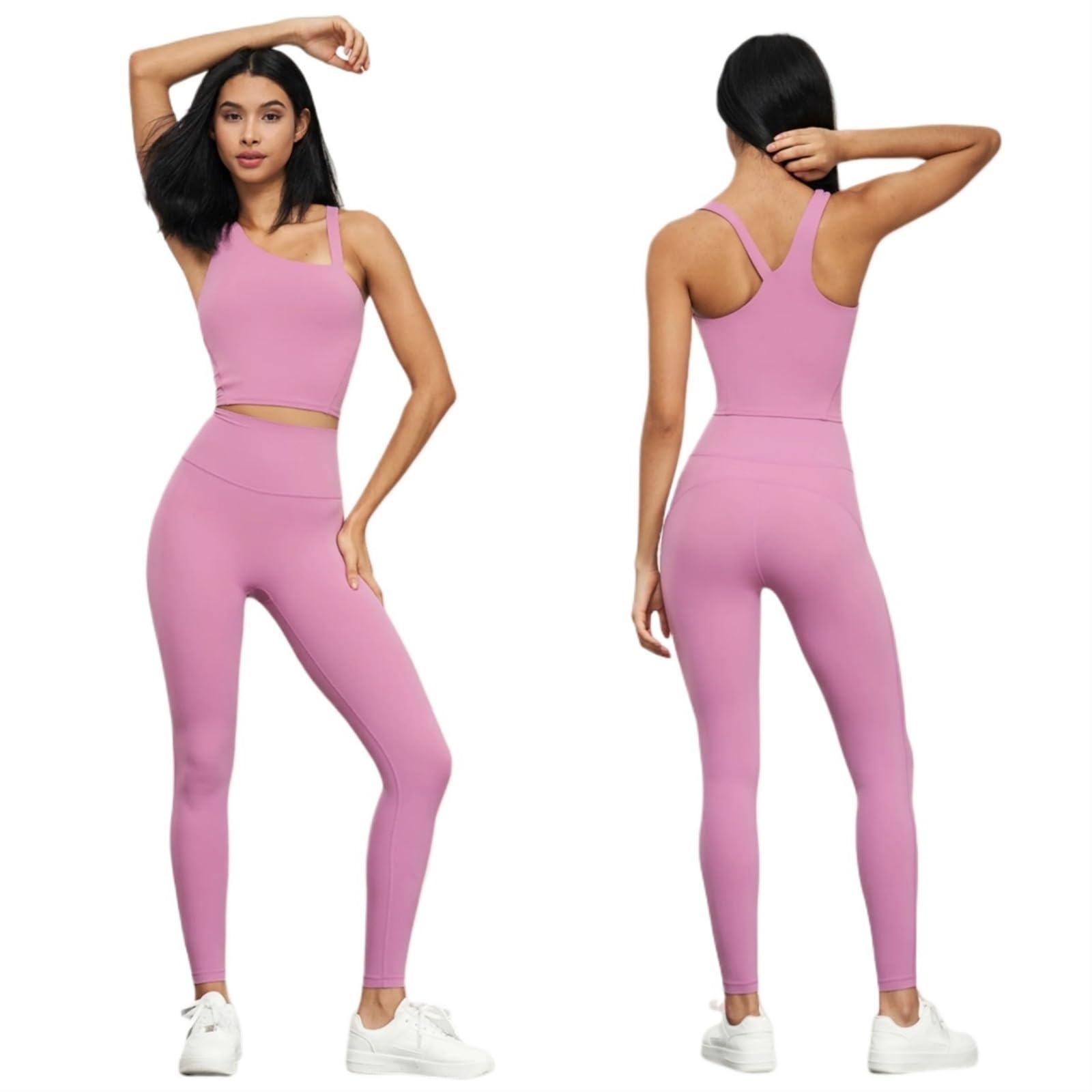 Pantaloni da Yoga da Donna con Tasca a Vita Alta Senza Cuciture, Leggings da Palestra antirotolamento, Leggings Scrunch Fitness, Collant, Abbigliamento da Yoga Leggings Yoga(Green,6/M)