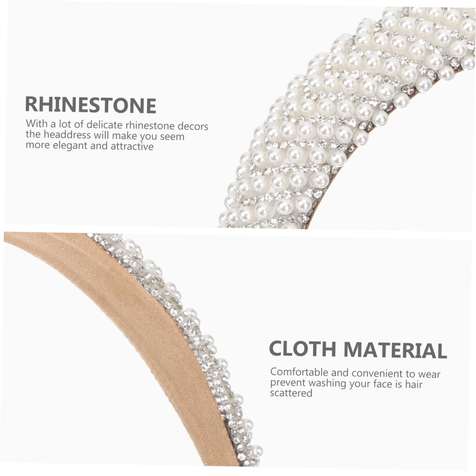 minkissy 4pezzi Fascia Per Barocca Strass e Perle Cerchietto Elegante Per Donne Design Chic Per Matrimoni e Feste Accessorio Vintage Per Occasioni Speciali