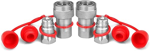 Acopladores hidráulicos de conexión rápida para tractor de 12" Ag con tapas antipolvo, Acoplador rápido hidráulico estilo Poppet Pioneer ISO 5675