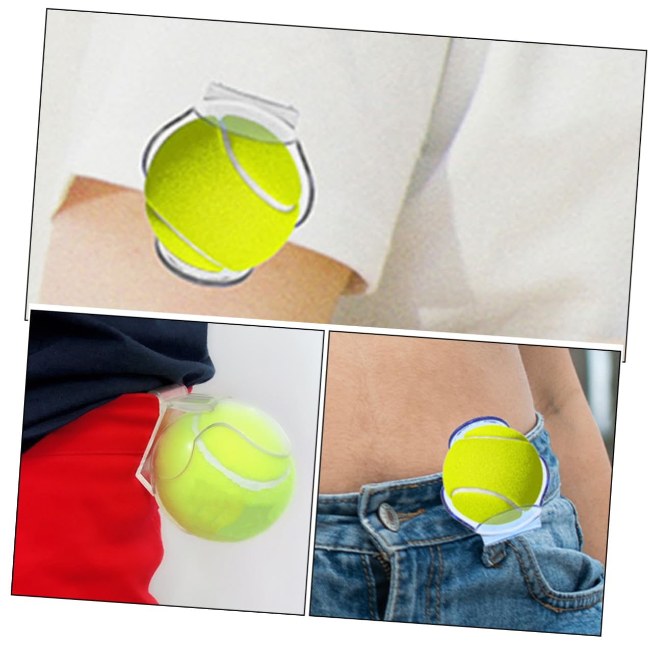 BESPORTBLE 4 Stück Transparenter Tennisclip Stuck Slice Tennisballhalter-Clip Tennis Band Tennis Training Tennisballsammler Clip-On-Tennishalter Haupt Tennissitz Werkzeug Ausrüstung Bund Abs