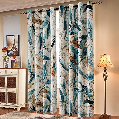 Comparativas de Cenefas para niños para comprar online. 34 subrtex - Cortinas Estampadas para oscurecer la habitación para recámara, Sala de Estar, habitación de los niños, Comedor, Cenefa, Juego de 2 Paneles (52 x 84 Pulgadas, Azul)