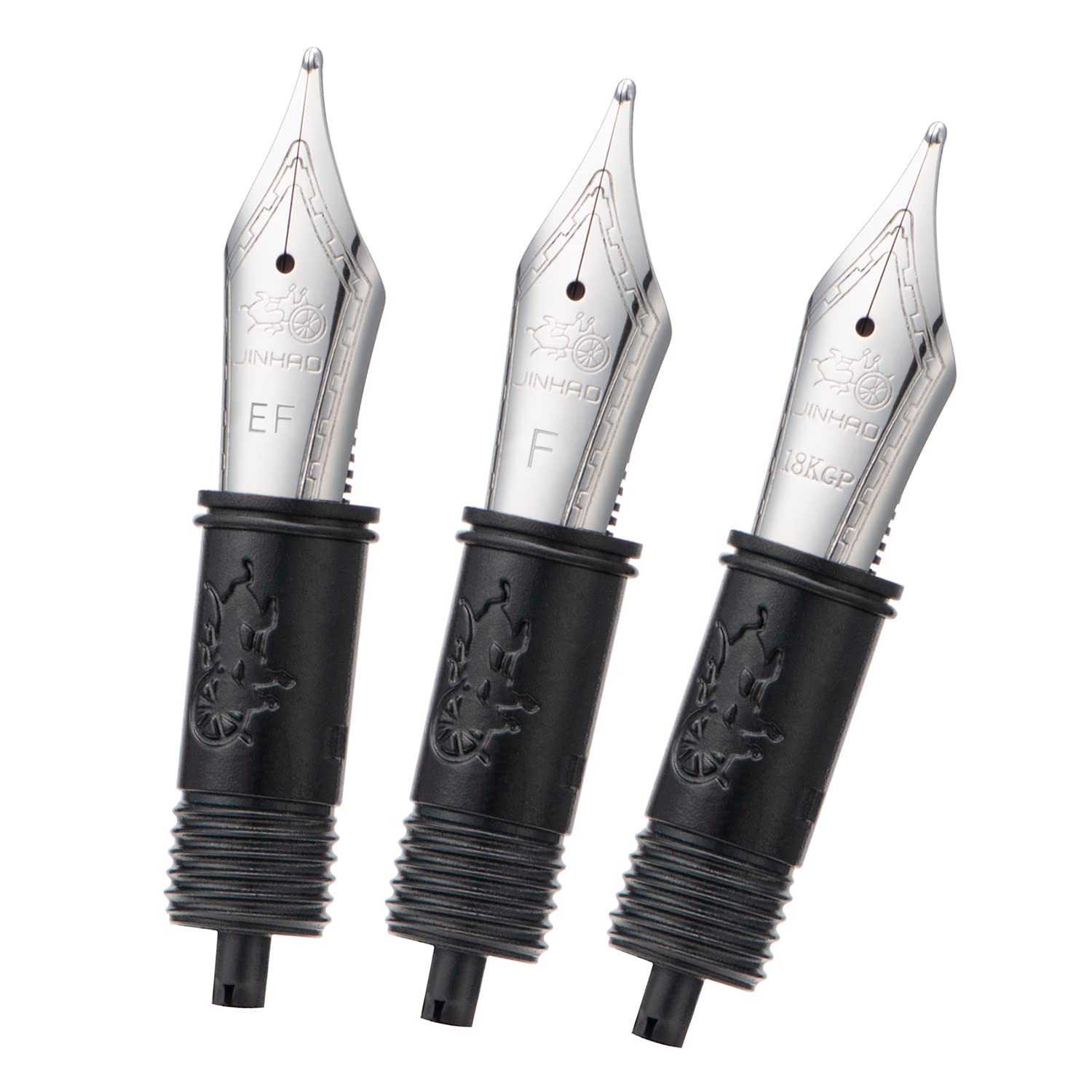3 PCS Jinhao Fountain Pen #6 Nib (Extra Fine, Fine, Medium Nib) for 100, 9036, 9056, X350, X850 Series, Silver Color