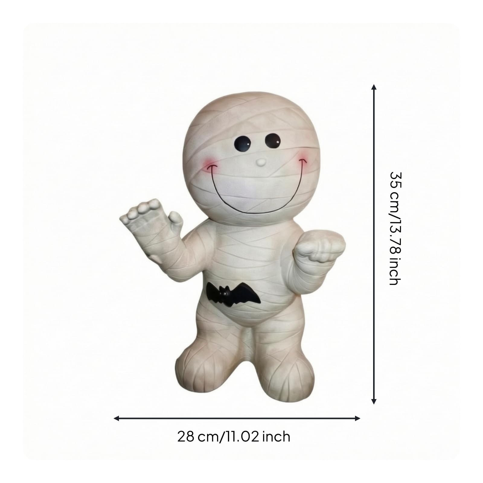 perfeclan Figura de Momia de Resina Decorativa Adorno Estatua Muñeco Escultura con Diseño Amigable y De de Murciélago Resina Resistente para Chimenea y