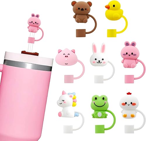 Stanley Cup - 8 tapas de popote para Stanley Cup, tapas de silicona con punta de popote de 0.394 in, para vasos Stanley de 30 y 40 onzas, vaso con